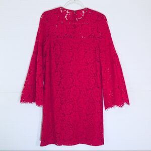 Devlin Ruby Pink Bell Sleeve Lace Dress NWT